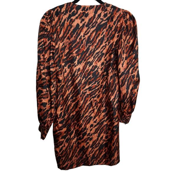 Sandro Lunas Abstract Leopard Print Silk Mini Dress Sz 38 US 6 Women's - Picture 3 of 12